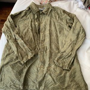 Vintage Leaf Patterned Button Down